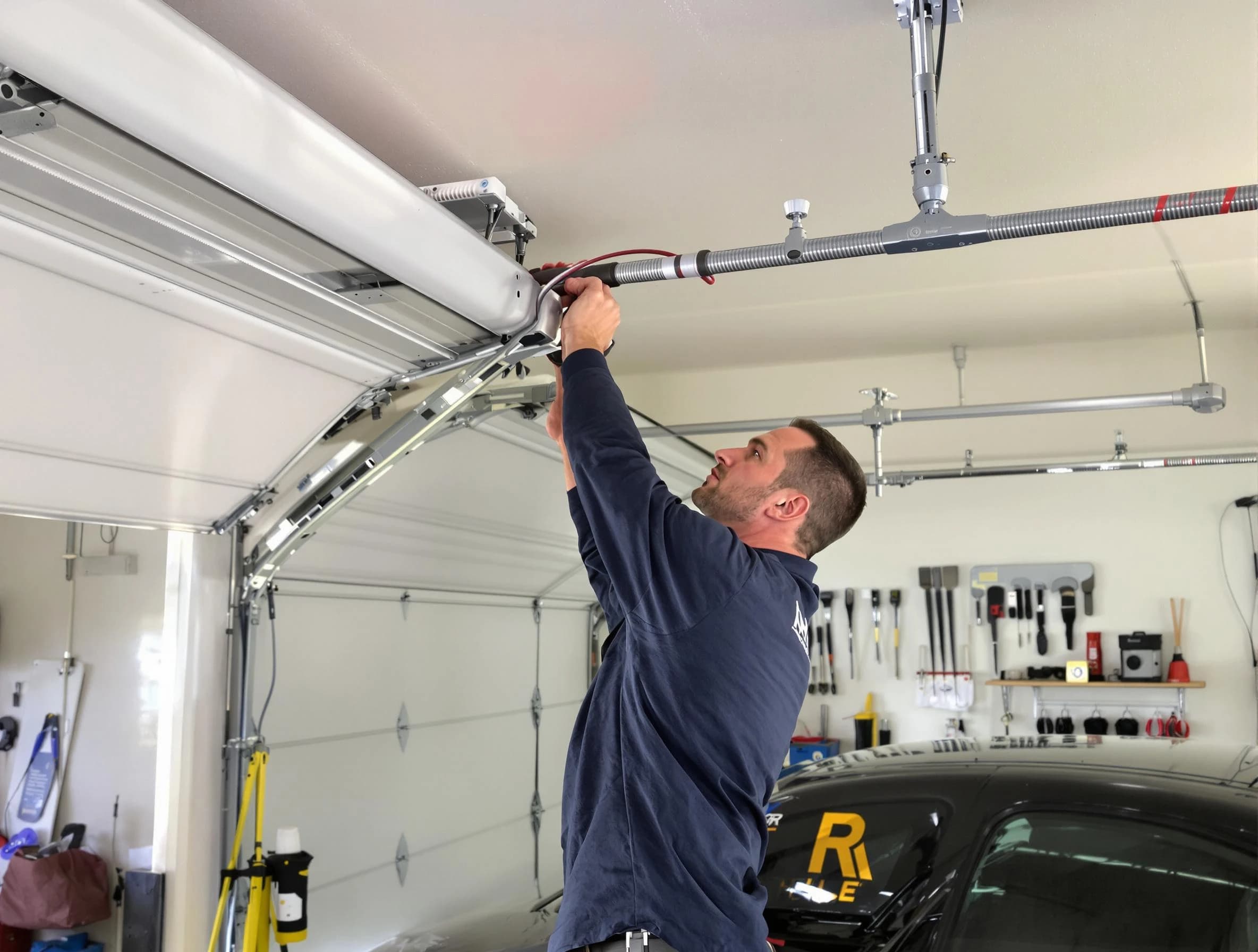 Irvington Garage Door Repair technician performing garage door cable repair in Irvington