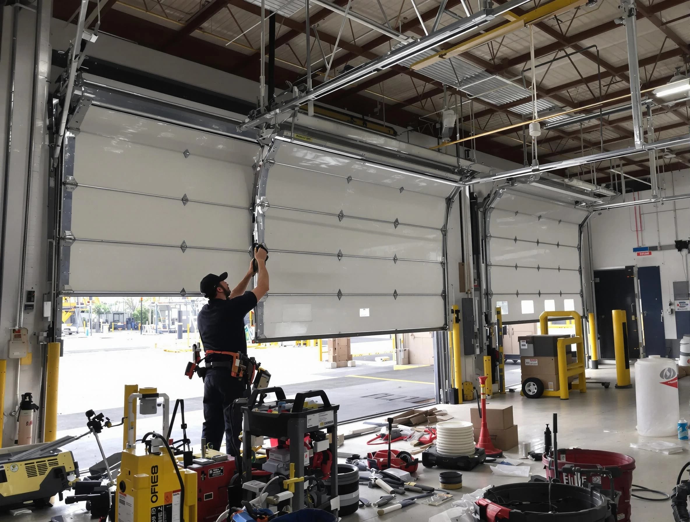 Irvington Garage Door Repair technician performing commercial garage door repair in Irvington