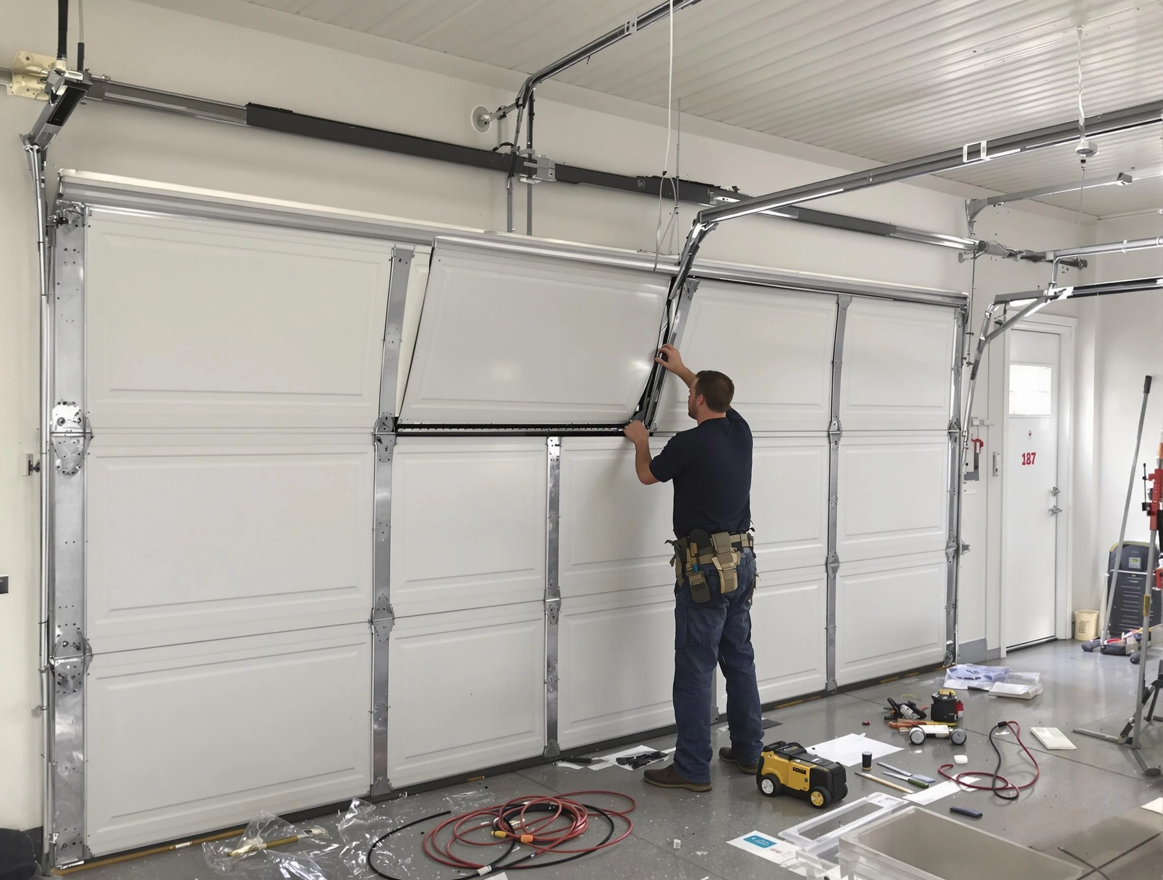 Garage Door Section Replacement in Irvington