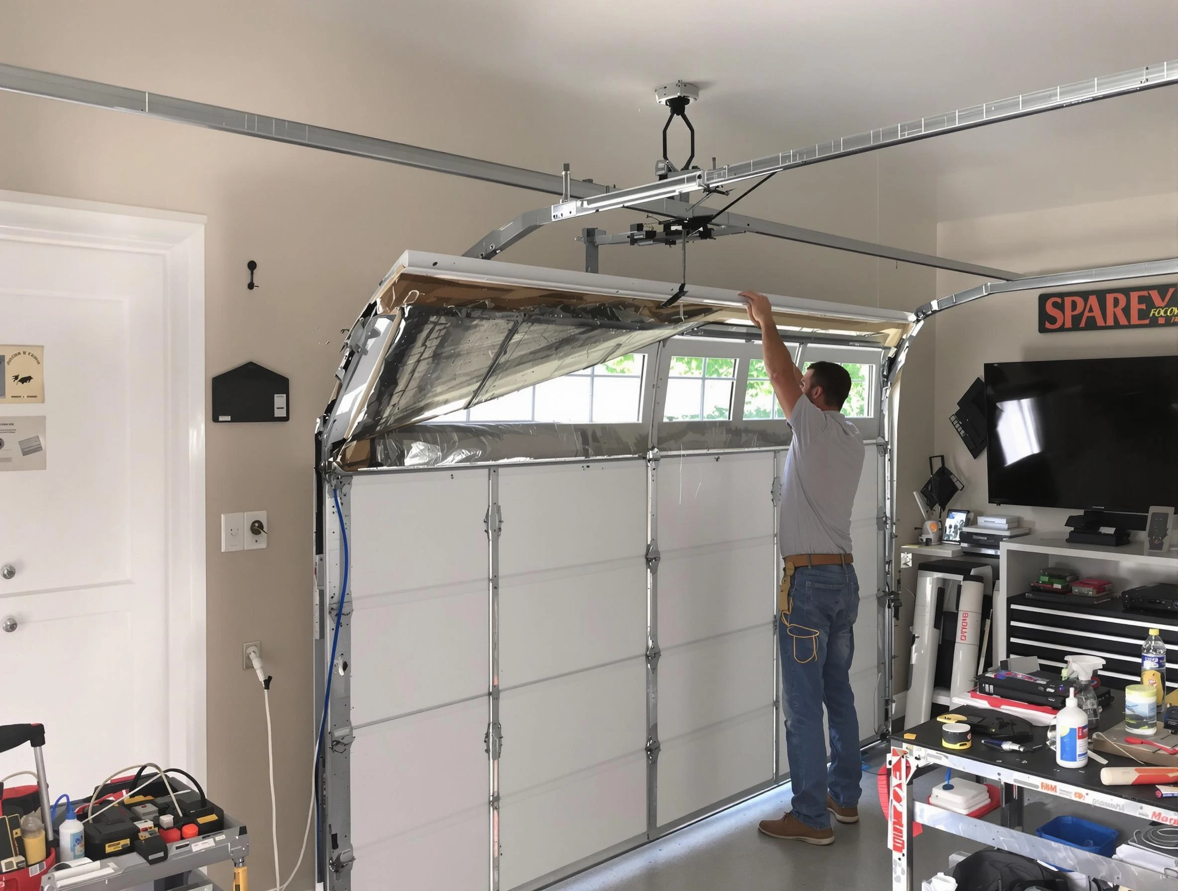 Garage door section replacement by Irvington Garage Door Repair in Irvington